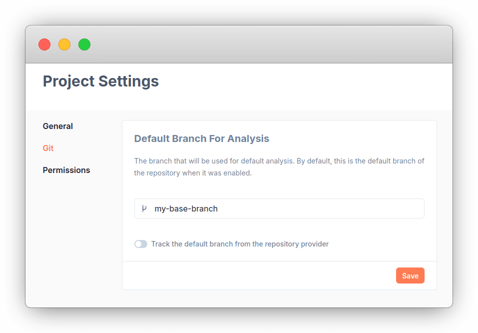 Customize Default Branch For Analysis